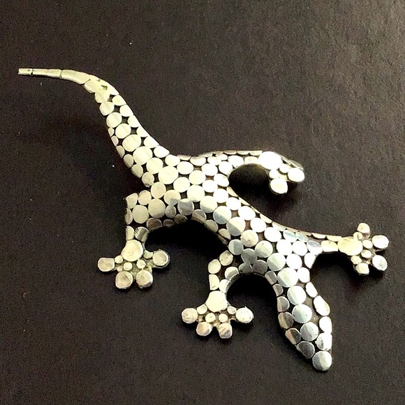 Sterling Silver Lizard Brooch. - Picture 5 of 13